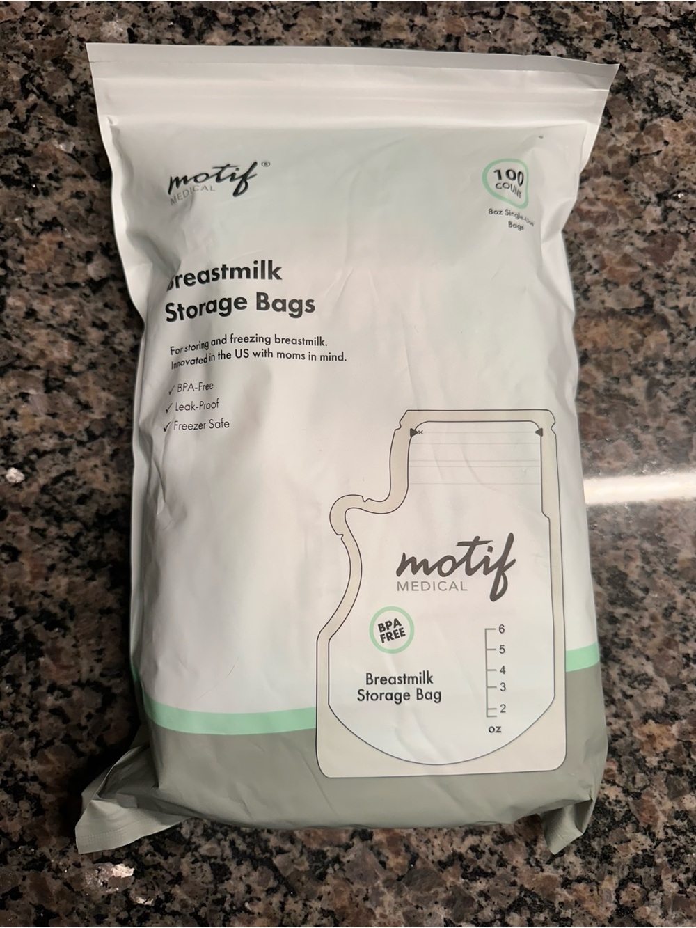Motif Medical White Breastmilk Storage Bags - 3 100-Pack Bags